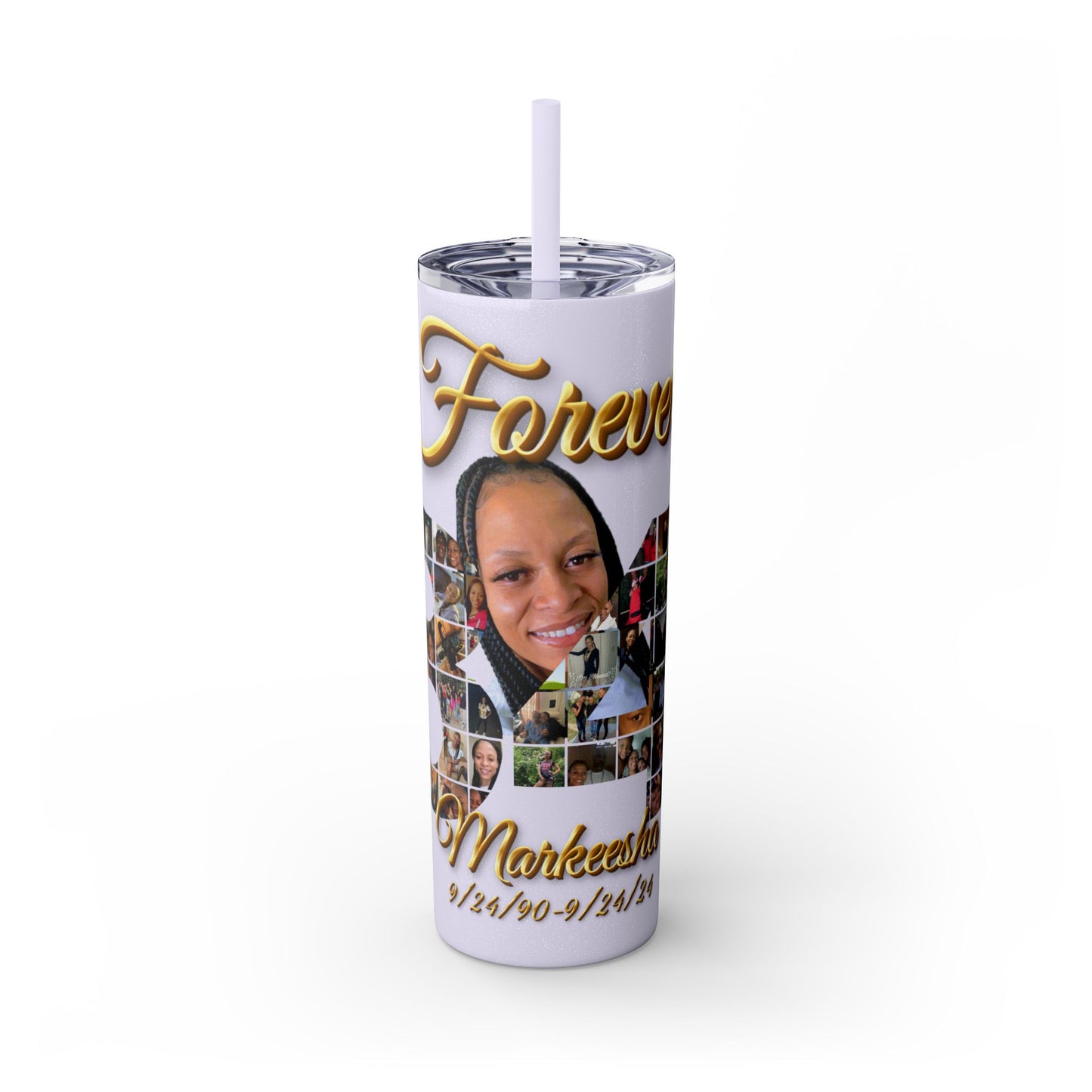 Forever 34 personalized skinny tumblers 20oz