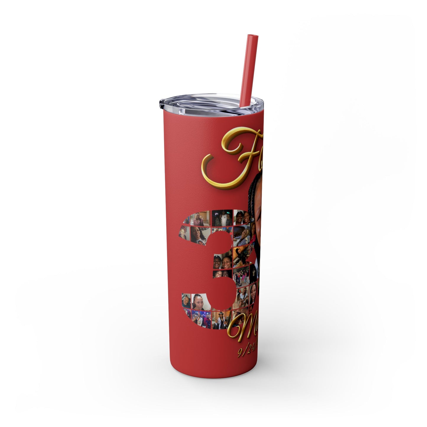 Forever 34 personalized skinny tumblers 20oz