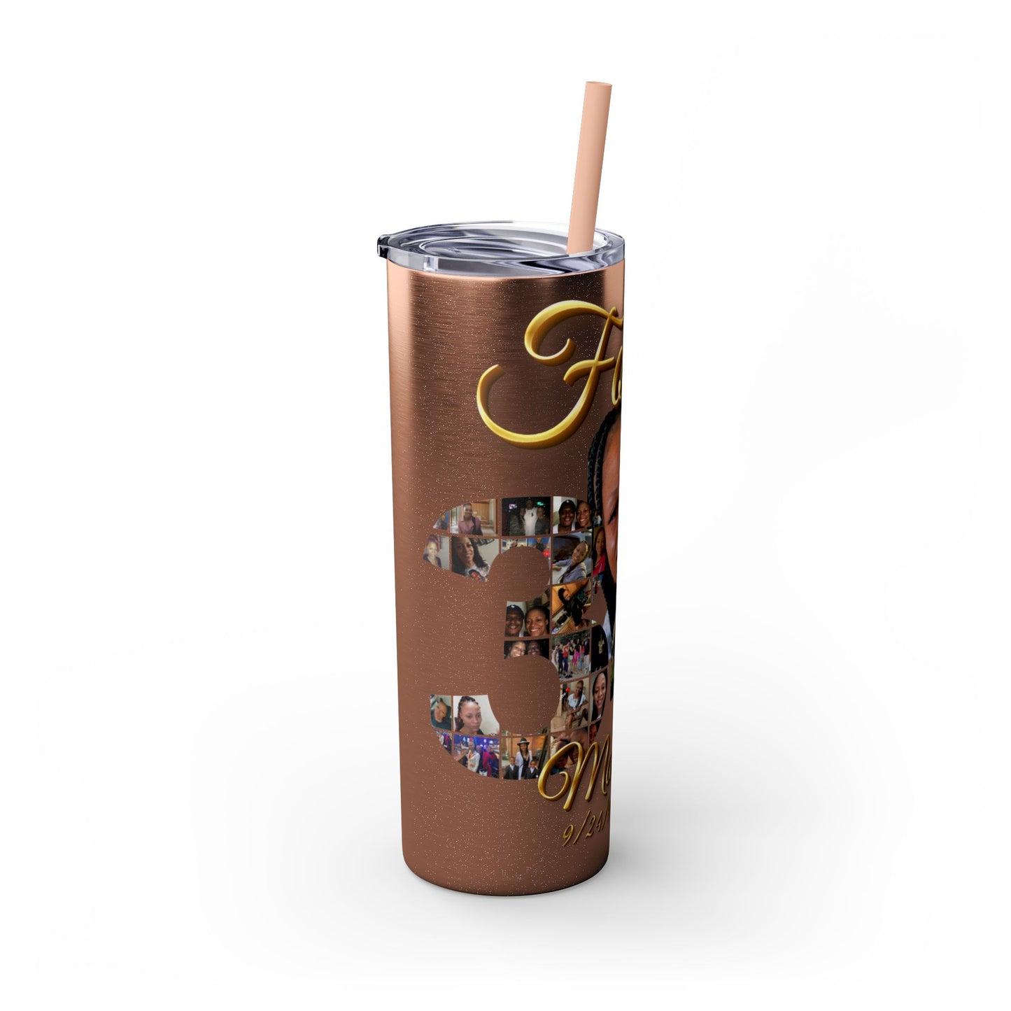 Forever 34 personalized skinny tumblers 20oz