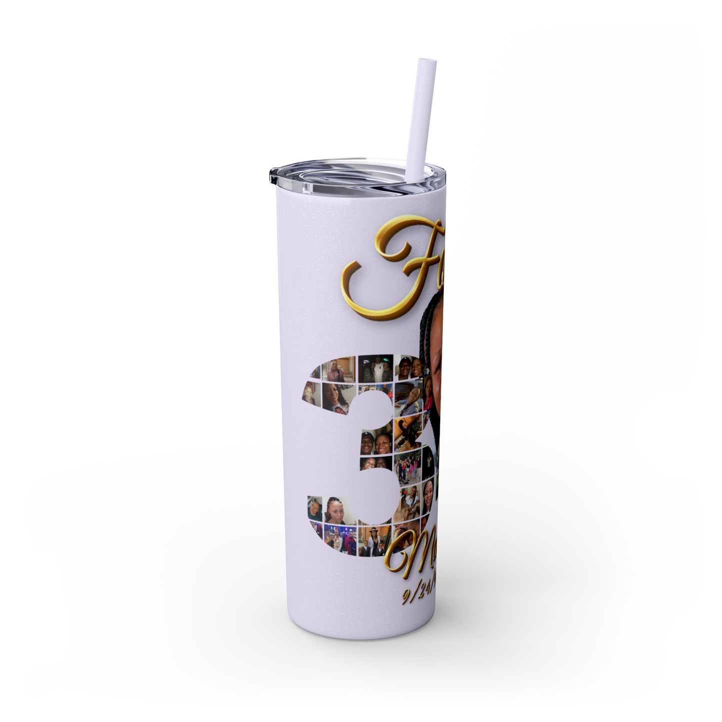 Forever 34 personalized skinny tumblers 20oz