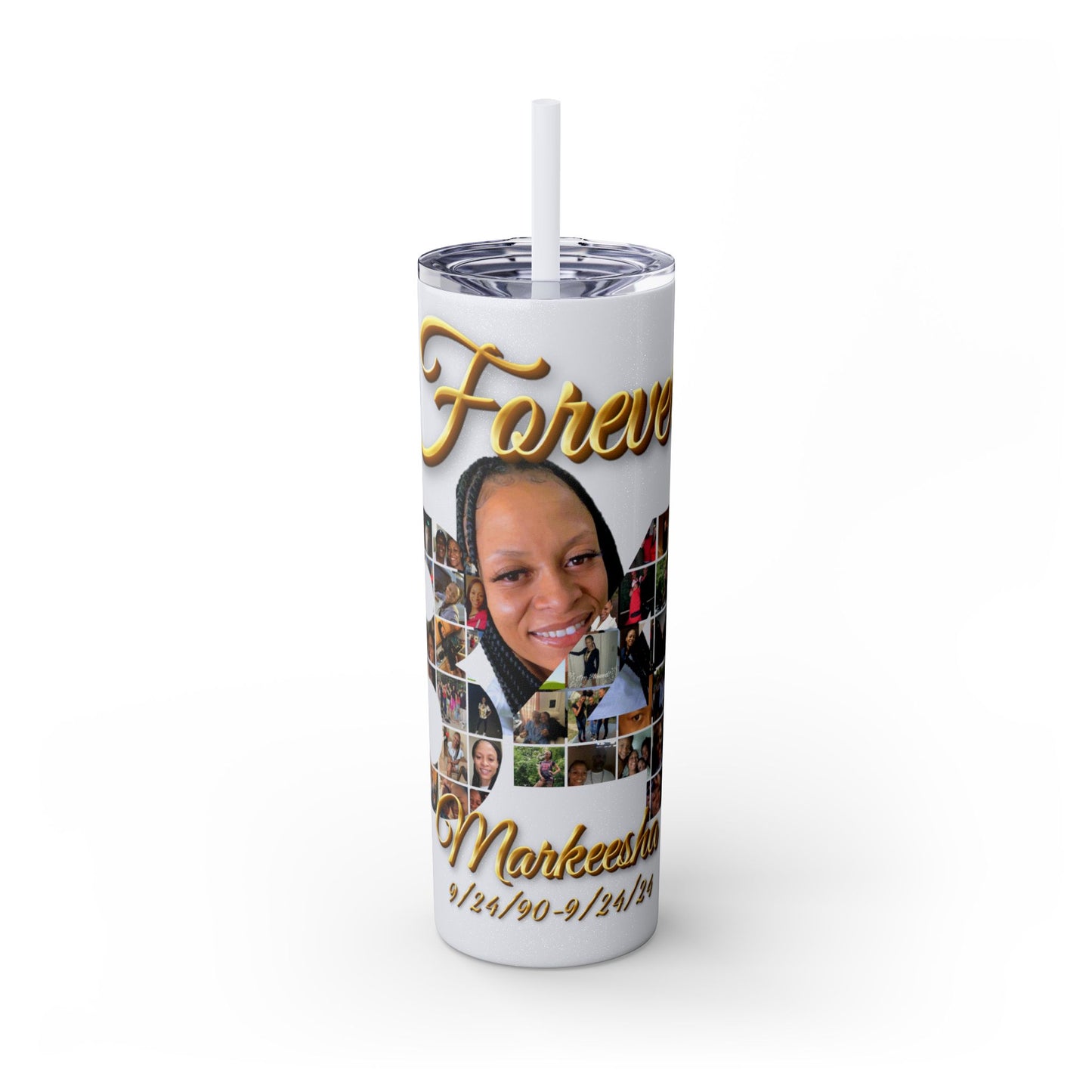 Forever 34 personalized skinny tumblers 20oz