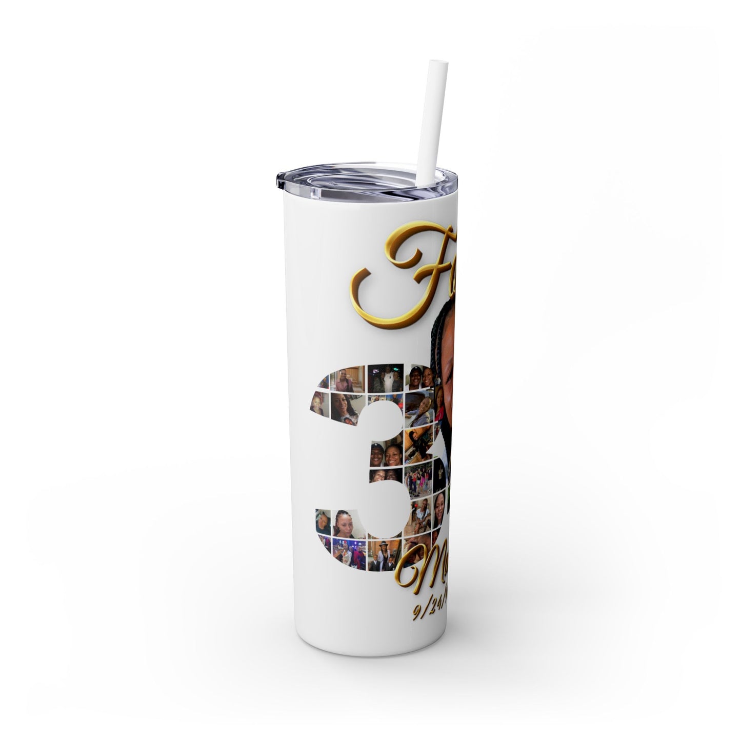 Forever 34 personalized skinny tumblers 20oz