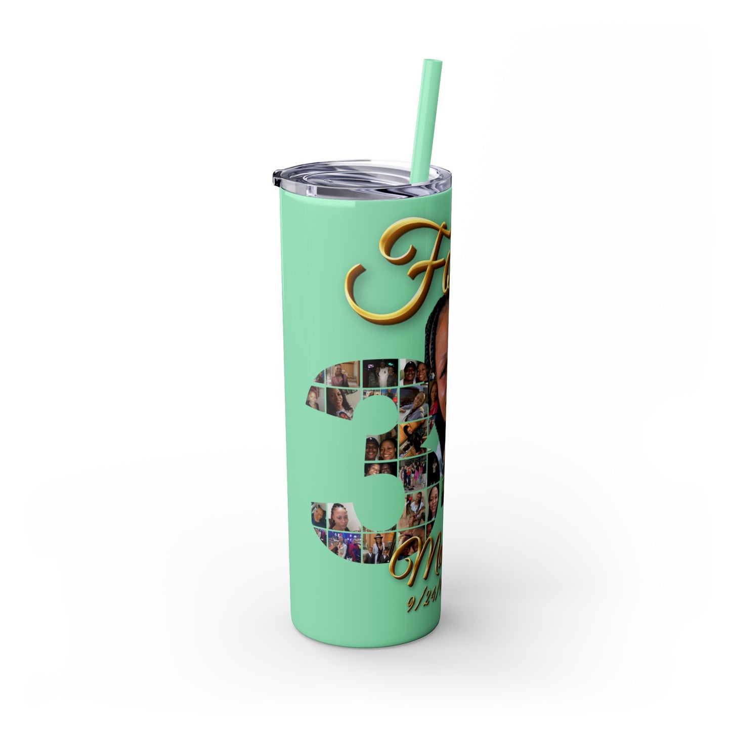 Forever 34 personalized skinny tumblers 20oz