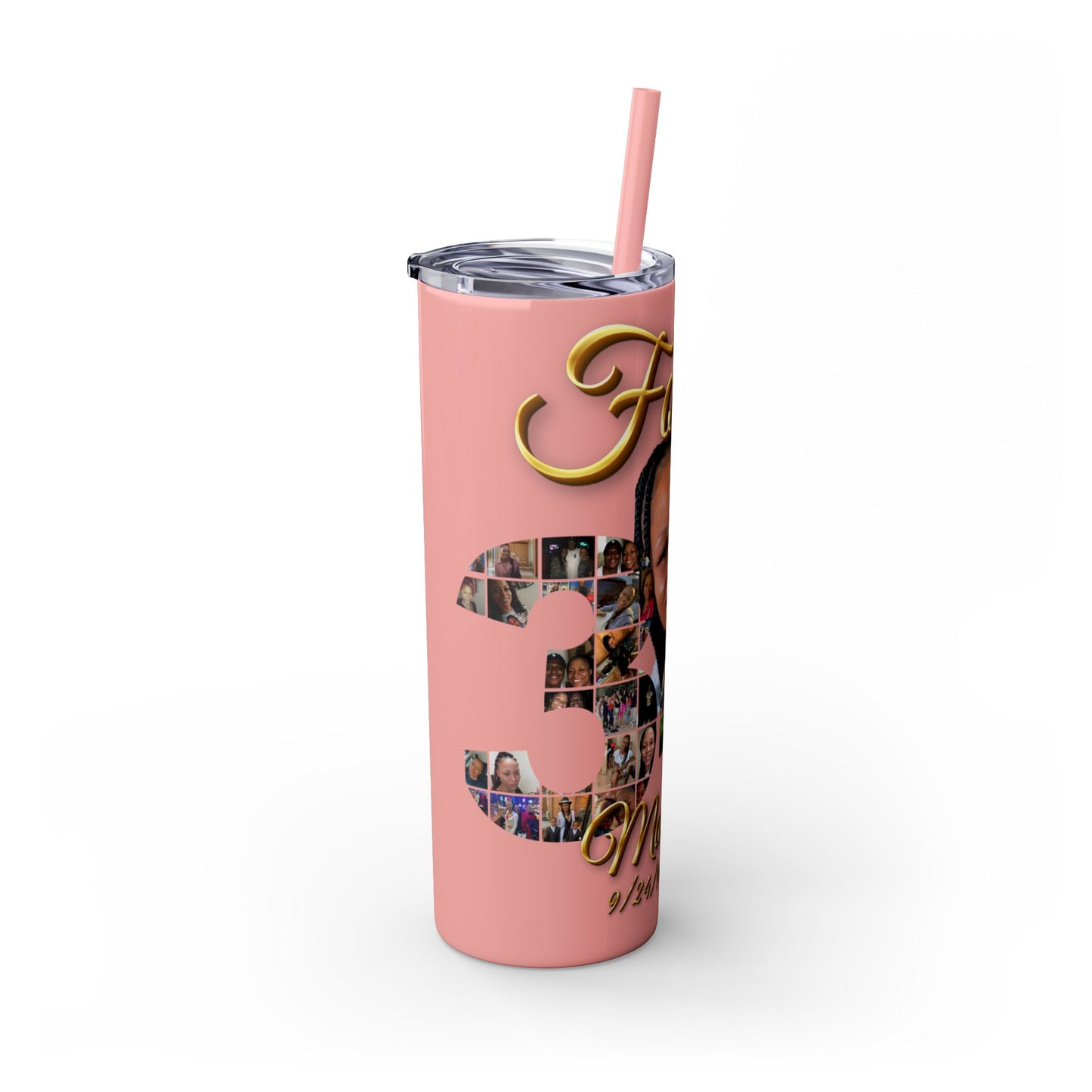 Forever 34 personalized skinny tumblers 20oz