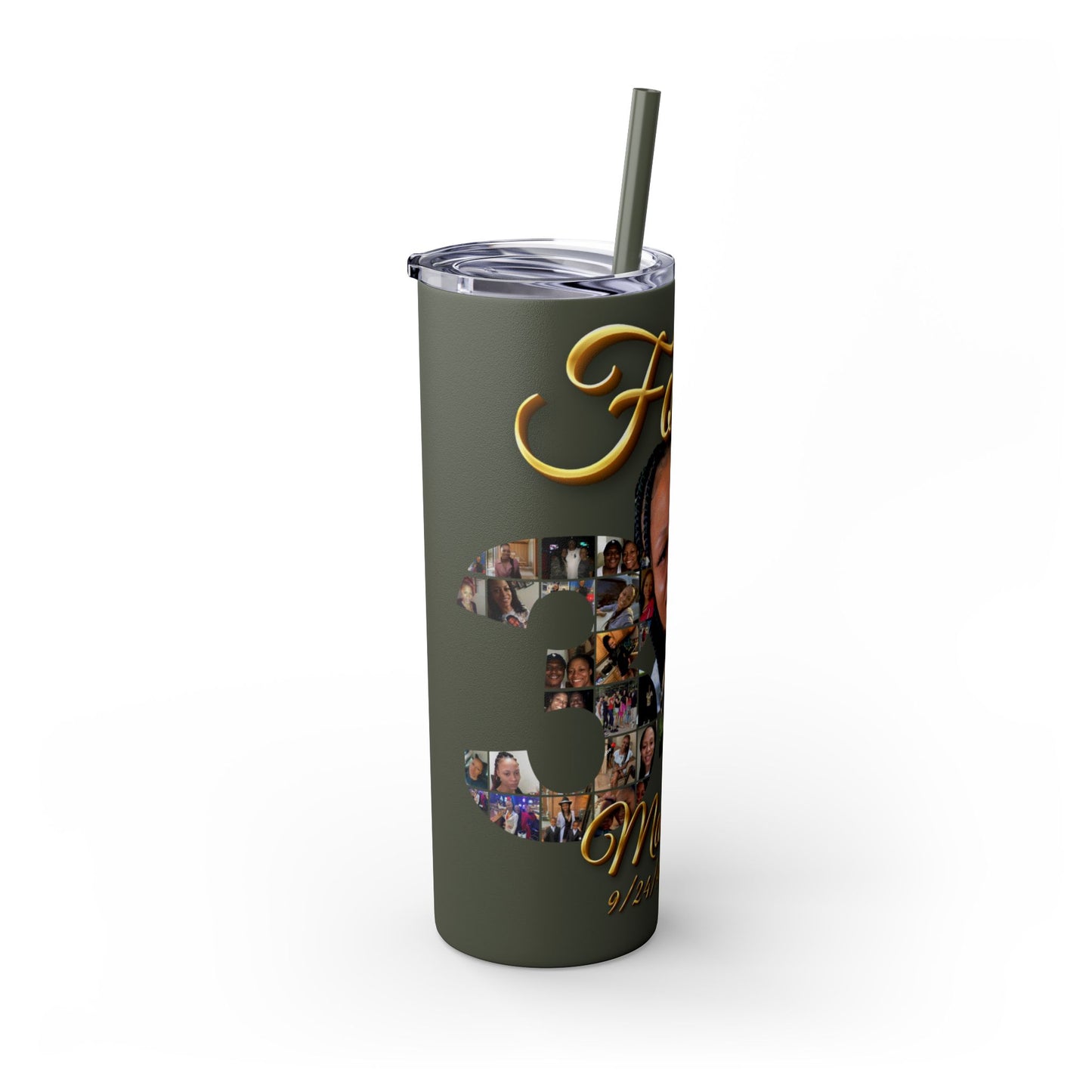 Forever 34 personalized skinny tumblers 20oz