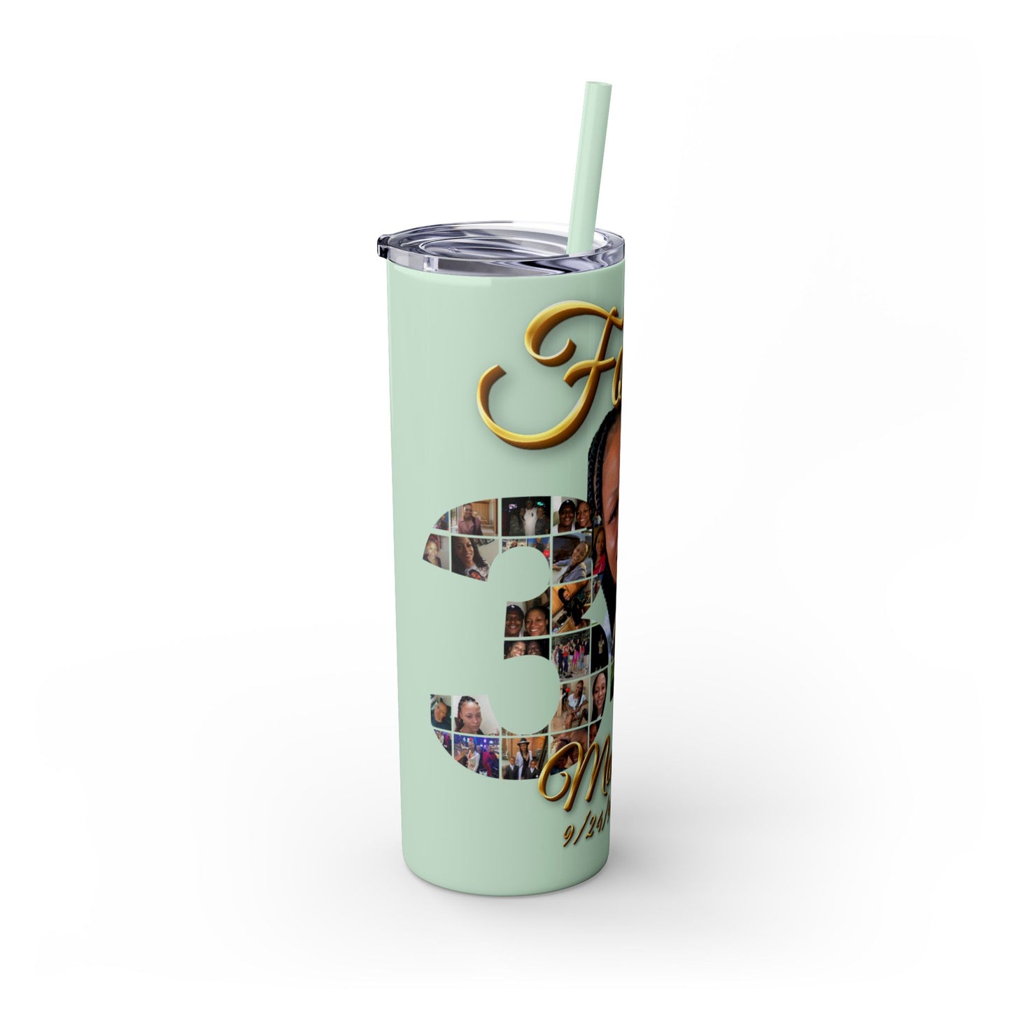 Forever 34 personalized skinny tumblers 20oz