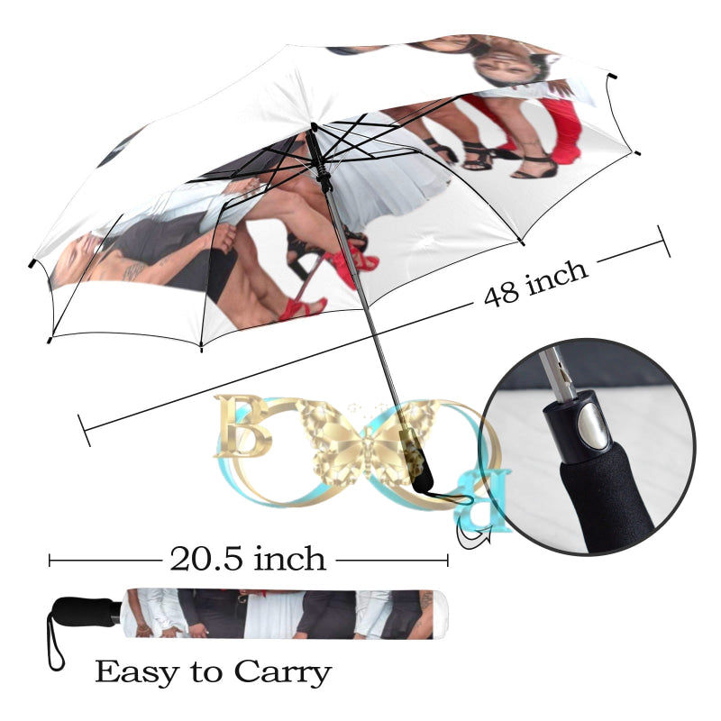 DyDy Wedding 1 Semi-Automatic Foldable Umbrella (Model U12) One Size Semi-Automatic Foldable Umbrella (U12)