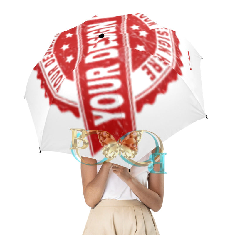 Personalized Umbrella Semi-Automatic Foldable Umbrella Large (Model U12) One Size Semi-Automatic Foldable Umbrella (U12)