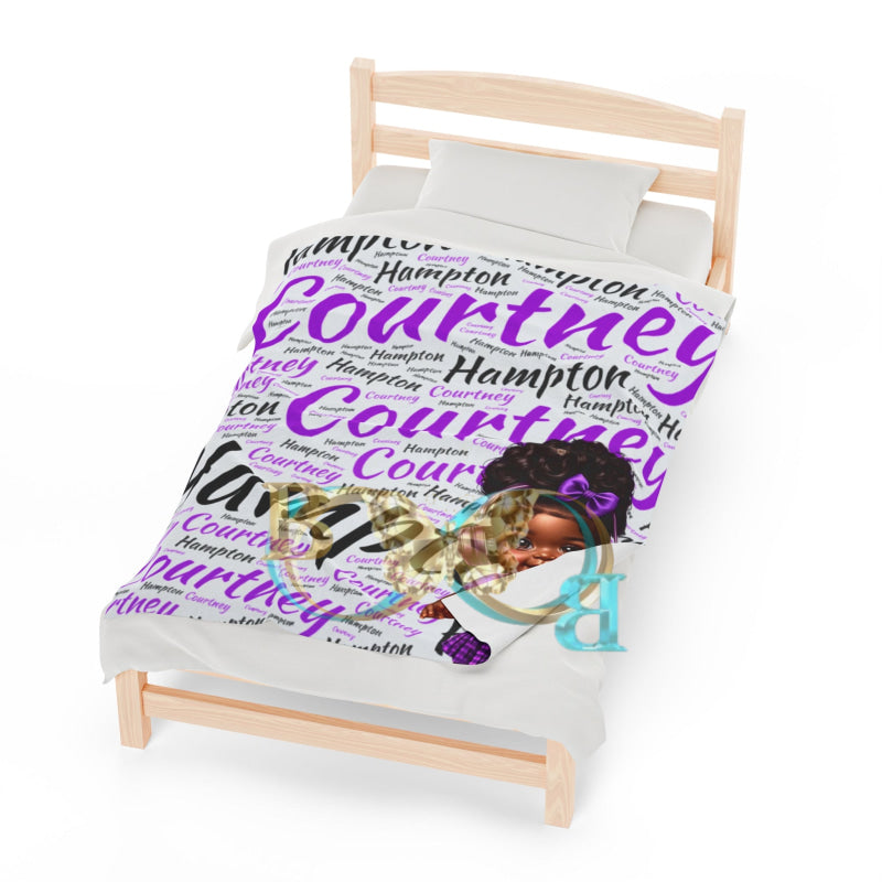 Personalized Velveteen Plush Blanket All Over Prints