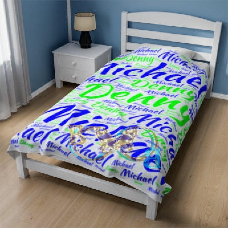 Personalized Velveteen Plush Blanket All Over Prints