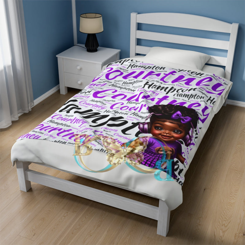 Personalized Velveteen Plush Blanket All Over Prints
